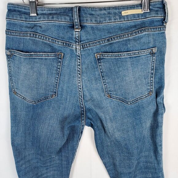 Anthropologie Pilcro Jeans 27 Boho Embroidered Ruffle Hem Floral Denim - Picture 3 of 16